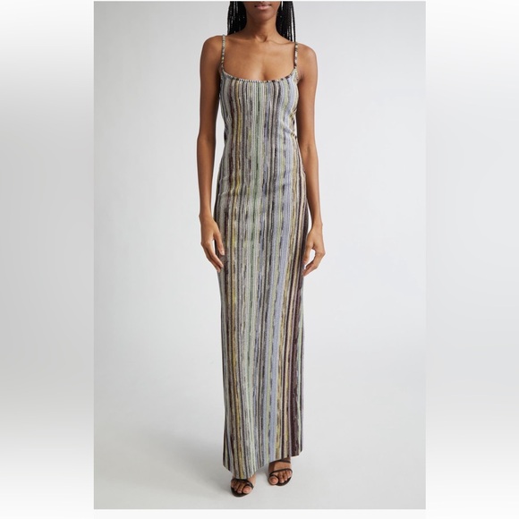 Missoni Dresses & Skirts - Missoni Long Maxi dress Space Dye Metallic stripe Gown New Size 38 Italy, US 2